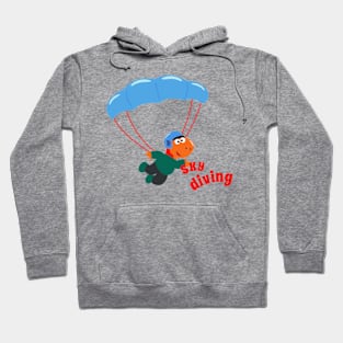 Vector illustration of a cute skydiver. Hoodie